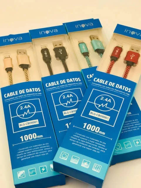 Cable De Carga Y Datos Tela V8 Micro Usb Inova